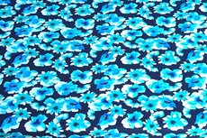 Cotton Jersey Digital Small Flowers Aqua Cotton Jersey Digital Small Flowers Aqua