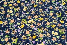 Viscose Digital Flowers Twill Navy Viscose Digital Flowers Twill Navy