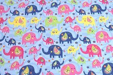 Cotton Jersey Elephant Baby Blue Cotton Jersey Elephant Baby Blue