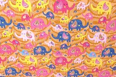 Cotton Jersey Elephant Orange Cotton Jersey Elephant Orange