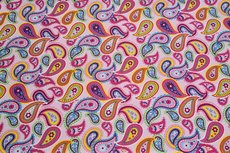 Cotton Jersey Paisley Light Pink Cotton Jersey Paisley Light Pink