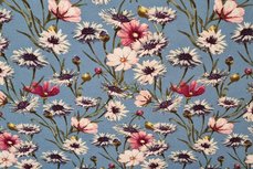 Viscose Jersey Flowers Indigo Viscose Jersey Flowers Indigo