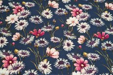 Viscose Jersey Flowers Navy Viscose Jersey Flowers Navy