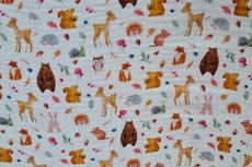 Mousseline Digital Little Animals Off White Mousseline Digital Little Animals Off White