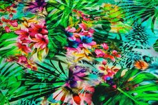 Viscose Jersey Digital Jungle Flowers Green Viscose Jersey Digital Jungle Flowers Green