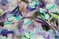 Viscose Jersey Digital Flowers Lila Viscose Jersey Digital Flowers Lila