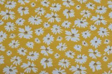 Cotton Jersey Foil Flower Yellow Cotton Jersey Foil Flower Yellow