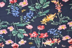 Georgette Digital Flowers Navy Georgette Digital Flowers Navy