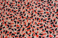 Viscose Stretch woven Abstract Red