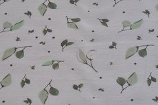 Cotton Jersey Leafy Off White/Mint Green Cotton Jersey Leafy Off White/Mint Green