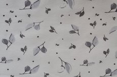 Cotton Jersey Leafy Off White/Grey Cotton Jersey Leafy Off White/Grey