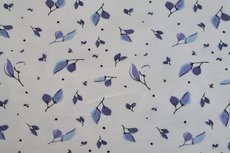 Cotton Jersey Leafy Off White/Lavendel Cotton Jersey Leafy Off White/Lavendel