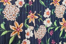 Plissé Chiffon Flowers Navy Plissé Chiffon Flowers Navy