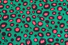 Katoenen Tricot Animal Groen Pink Katoenen Tricot Animal Groen Pink
