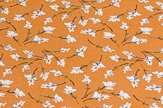 Viscose Jersey Little Flowers Orange Viscose Jersey Little Flowers Orange