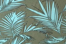 Linnen Viscose Plants Turquoise Linnen Viscose Plants Turquoise