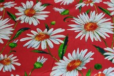 Viscose Crincle Big Flowers Red 1 Viscose Crincle Big Flowers Red 1