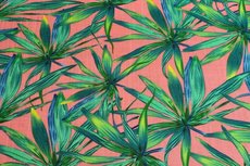 Viscose Stretch woven Waterplants Coral Viscose Stretch woven Waterplants Coral