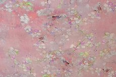 Linnen Viscose Digital Flower&Bird Old Pink Linnen Viscose Digital Flower&Bird Old Pink
