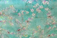 Linnen Viscose Digital Flower&Bird Mint Green Linnen Viscose Digital Flower&Bird Mint Green