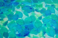 Linnen Viscose Digital Leaf Aqua Linnen Viscose Digital Leaf Aqua