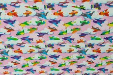 Cotton Jersey Little Planes Light Pink Cotton Jersey Little Planes Light Pink