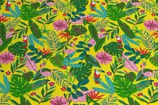 Cotton Jersey Flamingo&Toekan Yellow Cotton Jersey Flamingo&Toekan Yellow