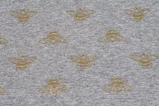 Cotton Jersey Foil Bee Grey Cotton Jersey Foil Bee Grey