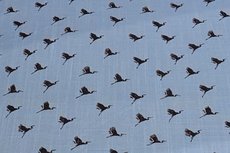 Viscose Stretch woven Birds Light Blue Viscose Stretch woven Birds Light Blue