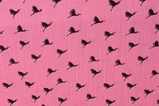 Viscose Stretch woven Birds Coral Viscose Stretch woven Birds Coral