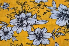 Cotton Viscose Flowers Yellow Cotton Viscose Flowers Yellow