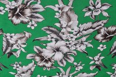 Viscose Stretch Flowers Apple Green Viscose Stretch Flowers Apple Green