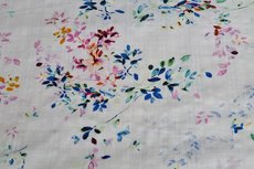 Cotton Viscose Little Flowers White Cotton Viscose Little Flowers White