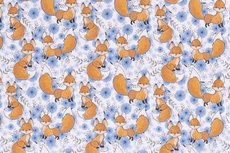 Cotton Jersey Little Fox Blue R Cotton Jersey Little Fox Blue R
