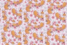 Cotton Jersey Little Fox Peach R Cotton Jersey Little Fox Peach R