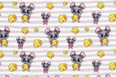 French Terry Mouse Cheese Grey R French Terry Mouse Cheese Grey R