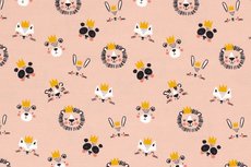 Cotton Jersey King Animals Peach R Cotton Jersey King Animals Peach R