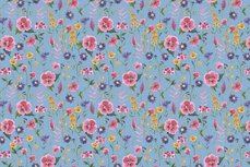 GOTS Cotton Jersey Digital Flowers Sky Blue 1 GOTS Cotton Jersey Digital Flowers Sky Blue 1