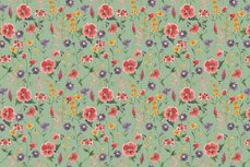 GOTS Cotton Jersey Digital Flowers Mint Green 1 GOTS Cotton Jersey Digital Flowers Mint Green 1