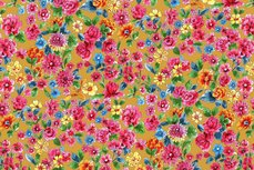 Cotton Jersey Digital Dalbir Flowers Oker Cotton Jersey Digital Dalbir Flowers Oker