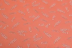 Cotton Jersey Little Feathers Orange/Coral Cotton Jersey Little Feathers Orange/Coral