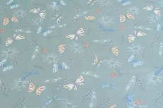 Cotton Jersey Butterfly & Feathers Mint Cotton Jersey Butterfly & Feathers Mint