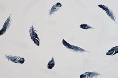 Cotton Jersey Feathers White/Blue Cotton Jersey Feathers White/Blue