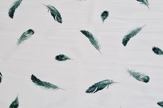 Cotton Jersey Feathers White/Green Cotton Jersey Feathers White/Green
