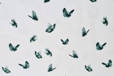Cotton Jersey Butterfly White/Green Cotton Jersey Butterfly White/Green