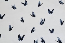 Cotton Jersey Butterfly White/Blue Cotton Jersey Butterfly White/Blue