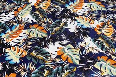 Viscose Jersey Tropical Flowers Navy Viscose Jersey Tropical Flowers Navy