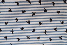 Cotton Jersey Stripes & Birds Jeans Blue Cotton Jersey Stripes & Birds Jeans Blue
