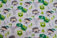 Cotton Jersey Knight & Dragon Grey Cotton Jersey Knight & Dragon Grey