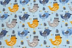 Cotton Jersey Birds Light Blue Cotton Jersey Birds Light Blue
